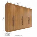 Ver imagem 3 de Guarda Roupa Casal 6 Portas e 2 Gavetas Leonard Marrom/Cinamomo