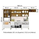 Ver imagem 2 de Armário de Cozinha Completa com Balcão Art Kits Paraná 12 Portas 4 Gavetas Madeirado Branco