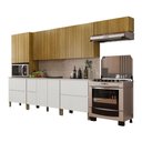 Ver imagem 1 de Armário de Cozinha Completa com Balcão Art Kits Paraná 12 Portas 4 Gavetas Madeirado Branco