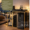 Ver imagem 5 de Aparador para Adega, Cervejeira, Frigobar com Cantinho do Café Alba Metal Dourado MDF Ópera