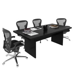 Mesa para Escritório de Reunião 2,00x1,00m Vcor Preto Me4119 Tecno Mobili - 2