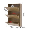 Ver imagem 3 de Sapateira 3 Portas Branca Sa3405 Amêndoa - Tecno Mobili