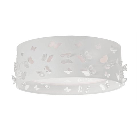 LUMINÁRIA INFANTIL PLAFON BORBOLETAS DUPLO 50X16: Branco