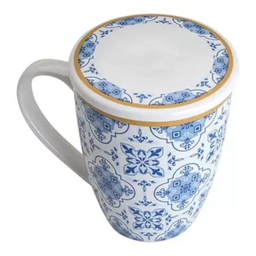 Caneca de Porcelana com Tampa e Infusor para Chá Lyor Superwhite - 2