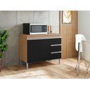 Ver imagem 2 de Balcão Gabinete para Pia de 1,20 Andréia Amendoa Preto sem Tampo