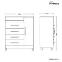 Ver imagem 5 de Cômoda Turquesa com 4 Gavetas