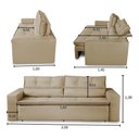Ver imagem 7 de Sofá Retrátil e Reclinável 3 Lugares com Molas 2,00m Vanessa Suede Bege Rover & Beato
