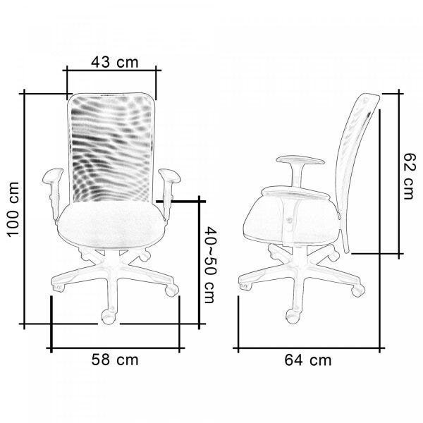 Cadeira em Tela Middle Giratória Braço Regulável Ecoflex - 3