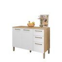 Ver imagem 1 de Balcão 120cm (com Tampo) 3 Portas 2 Gavetas Versalhes Freijo/supremo - Ssx Multicoisas