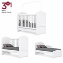 Ver imagem 5 de Dormitório Infantil Bala de Menta com Guarda Roupa Cômoda Berço 3 em 1 MDF e MDP Branco Móveis