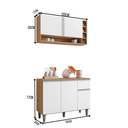 Ver imagem 3 de Kit de Cozinha Balcão e Armário Aereo Vanessa Ajl Móveis:amêndoa Branco