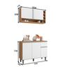 Kit de Cozinha Balcão e Armário Aereo Vanessa Ajl Móveis:amêndoa Branco - 3