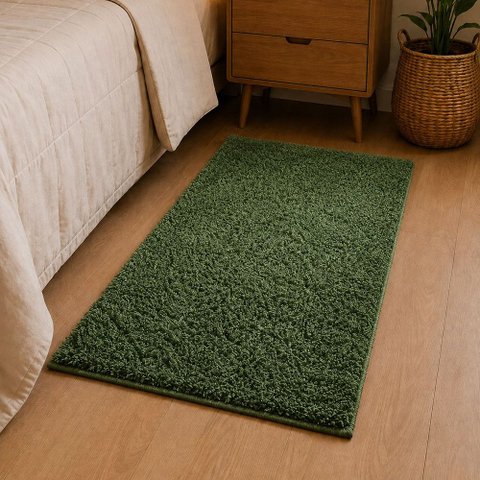 Tapete para Quarto Milano Soft 0.50x1.00 Antiderrapante:Verde Musgo