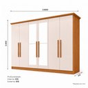 Ver imagem 3 de Guarda Roupa Casal 6 Portas com Espelho Leblon Off White/Cinamomo