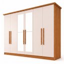 Ver imagem 2 de Guarda Roupa Casal 6 Portas com Espelho Leblon Off White/Cinamomo