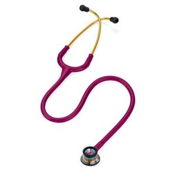 Estetoscópio 3m Littmann Classic Ii Neonatal 2157 Framboesa com Rainbow e Conector Dourado - 2