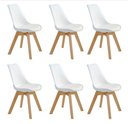 Ver imagem 3 de Kit com 6 Cadeiras Leda Brancas Estofadas – Elegância e Conforto para Cozinha e Sala de Jantar
