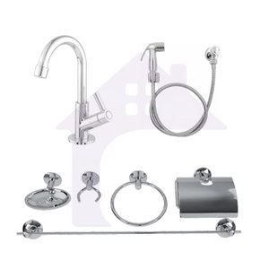 Kit Completo Banheiro / 1 Torneira Cod 123 + 1 Kit Banheiro