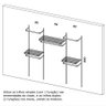 Closet arara aramado trilho parede super resistente moderno 2,20 PT - 2