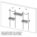 Ver imagem 2 de Closet arara aramado trilho parede super resistente moderno 2,20 PT