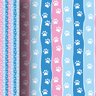 Papel de Parede Adesivo Patinhas Animais em Azul Rosa e Branco - Ssan-002 Sete Saba Rolo - 2,50m X 5 - 3