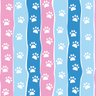 Papel de Parede Adesivo Patinhas Animais em Azul Rosa e Branco - Ssan-002 Sete Saba Rolo - 2,50m X 5 - 1