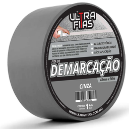 Fita Demarcação de Solo Pvc 48 Mm X 30 Metros - Cinza - 1
