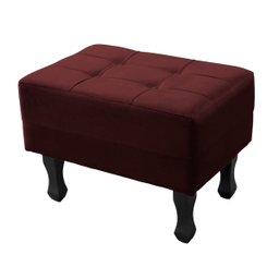 Puff Baqueta Bella Suede Confortavel Decorativa Para Sala Quarto:Vermelho Marsala - 1