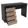 Mesa para Computador Malta 4 Gavetas Preto/Castanho - Politorno - 3