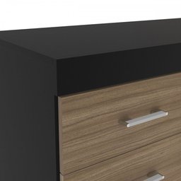 Mesa para Computador Malta 4 Gavetas Preto/Castanho - Politorno - 6