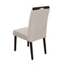 Cadeira de Jantar Madeira Maciça Castanho Premium Heloísa Veludo Bege - 2