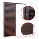 Ver imagem 2 de Porta de Correr Suspensa Veneziana Esq L.25 Marrom Corten 210x90 Brimak