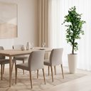 Ver imagem 2 de Árvore Fícus Artificial com Tronco Natural e Vaso Branco Mármore | 220cm