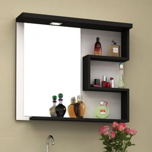 Espelheira para Banheiro 4 Prateleiras 68cm com Led Veneza 