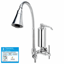 Torneira Gourmet Flexível Filtro Parede Cone Cromada C61 - 1