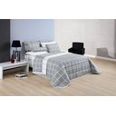 Ver imagem 1 de cobre leito king size matelado dupla face micropercal 200 fios estampado cinza