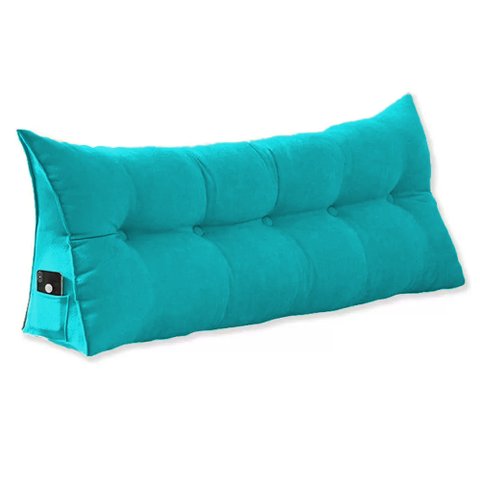 Almofada Cabeceira Ana Cama Queen 160cm Suede Azul Tifany Ms Decor