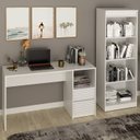 Ver imagem 2 de Escrivaninha e Estante para Escritorio Me4174 Me4150 Branco Tecno Mobili