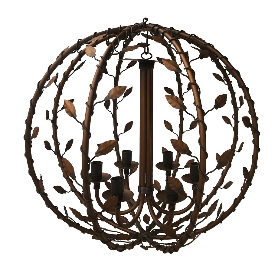 Luminária Rustica Em Ferro Redonda Modelo Arabesco Iluminação Residencial Libertas Rosas