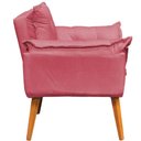 Ver imagem 3 de Kit 3 Poltronas Decorativa Alice Pé Trapézio 30cm Castanho - Suede