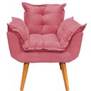 Ver imagem 7 de Kit 3 Poltronas Decorativa Alice Pé Trapézio 30cm Castanho - Suede