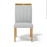 Cadeira Aurora Madeira Maciça Estofada para Mesa de Jantar Linho Cinza 407 - 3