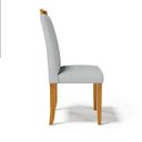 Ver imagem 2 de Cadeira Aurora Madeira Maciça Estofada para Mesa de Jantar Linho Cinza 407