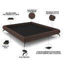 Ver imagem 4 de Cama Casal Base Box Pés de Ferro Estilo Industrial 156cm Otto P05 Veludo Marrom - Lyam Decor