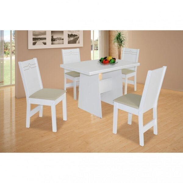 Conjunto Sala de Jantar Mesa Retangular Destak com 4 Cadeiras Elane
