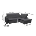 Ver imagem 2 de Sofá Istambul 2.60x2.10m Retrátil e Reclinável com Chaise - Chumbo