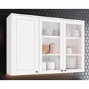 Ver imagem 1 de Módulo Cozinha Henn Americana Armário C- 3 Portas (2 C- Vidro) Branco