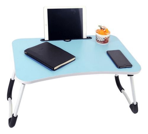 Mesinha Portátil P/ Notebook Dobrável de Cama com Porta Copo:azul