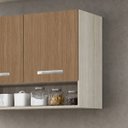 Ver imagem 2 de Armário Multiuso Aéreo Modulado 2 Portas 80 cm Montado – Amadeirado Cinza/Marrom