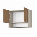 Ver imagem 6 de Armário Multiuso Aéreo Modulado 2 Portas 80 cm Montado – Amadeirado Cinza/Marrom